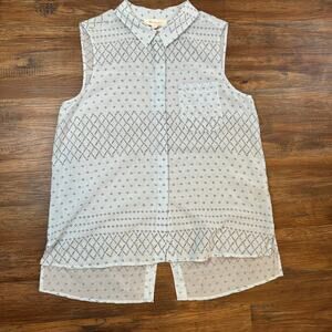 Two by Vince Camaro Medium blue lightweight tank button up size MEDIUM